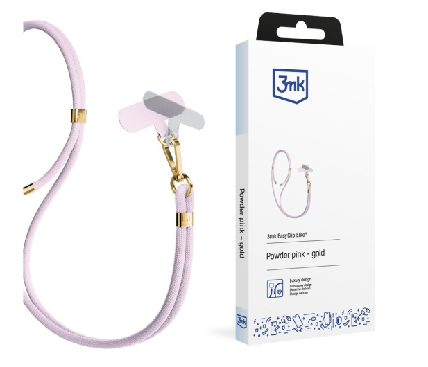 3MK Sznurek do Etui EasyClip Elite Powder Pink (gold) 5903108572590 - 1267317 - zdjęcie 2